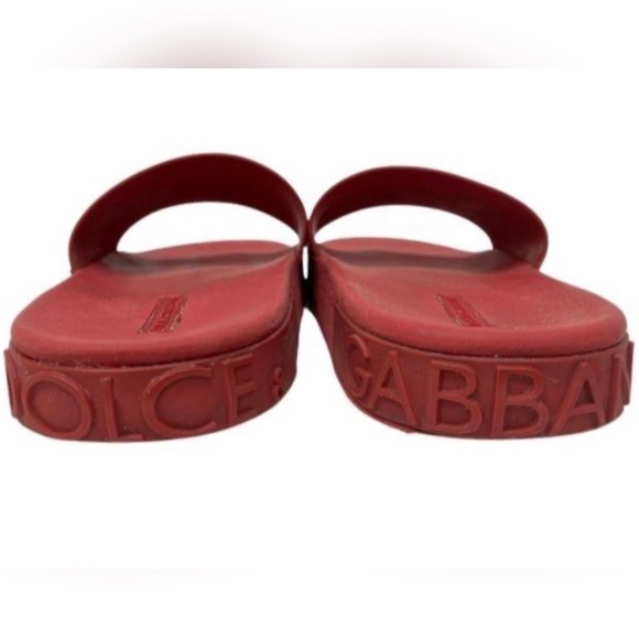 Dolce & Gabbana Men\'s Red Rubber Slides Size 42  / COA main image 12